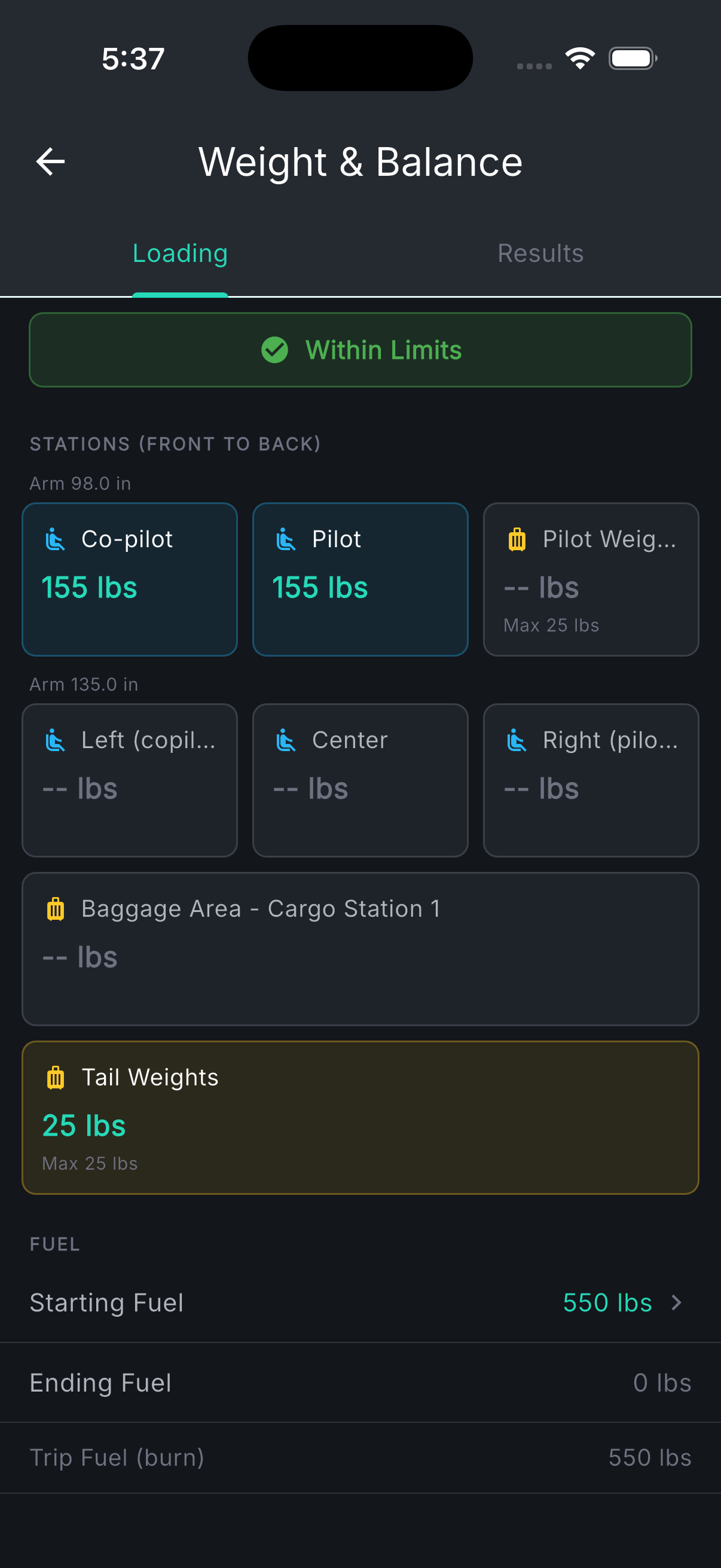Tropiq helicopter weight and balance calculator with longitudinal and lateral CG