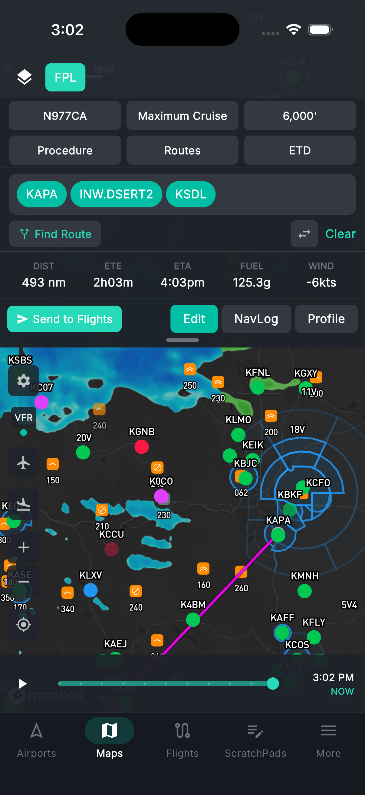 Tropiq flight planning map