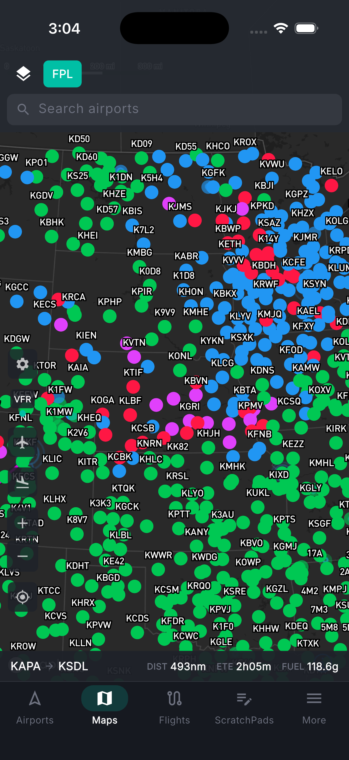 Airspace, airports, and airways — precisely layered.
