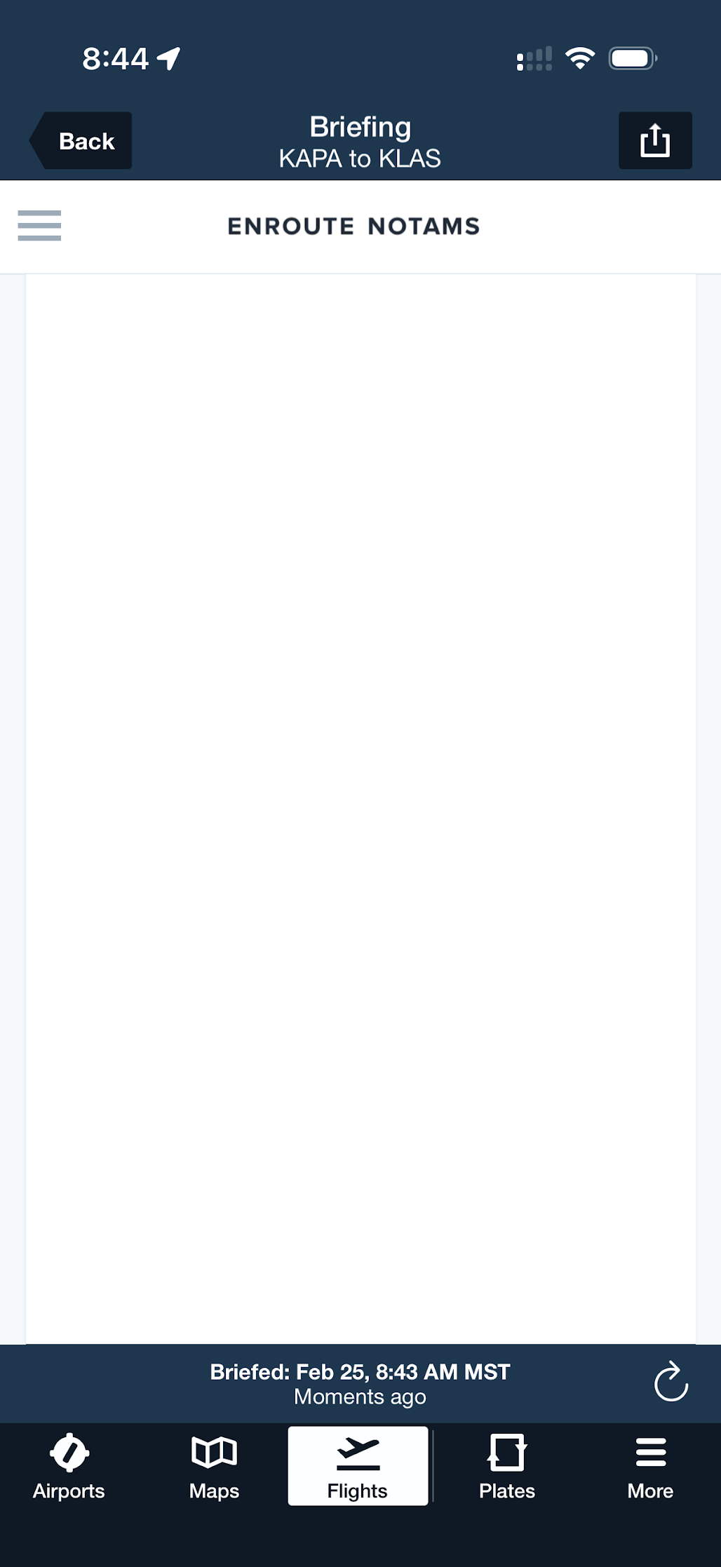 Traditional NOTAM text view