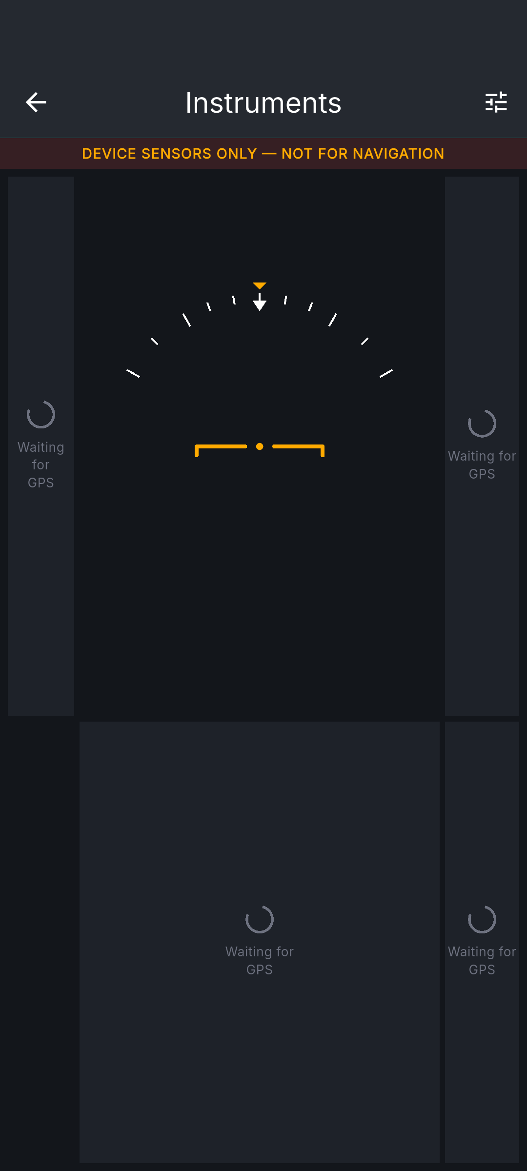 Pilot profile screen