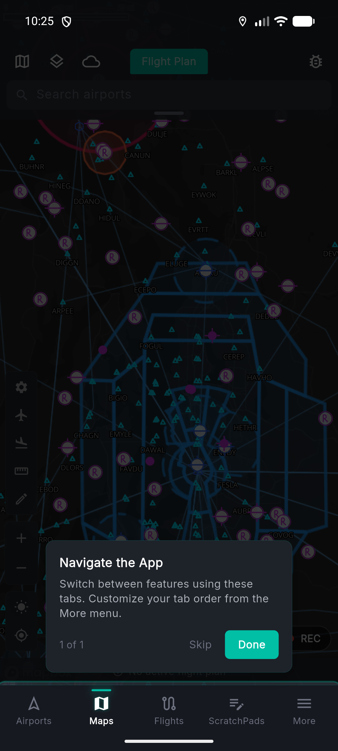 Map with charts and overlays